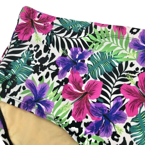 Swimsuits For All Womens Floral High Waist Bikini Bottom Size 22 Nylon/Spandex - Picture 2 of 8